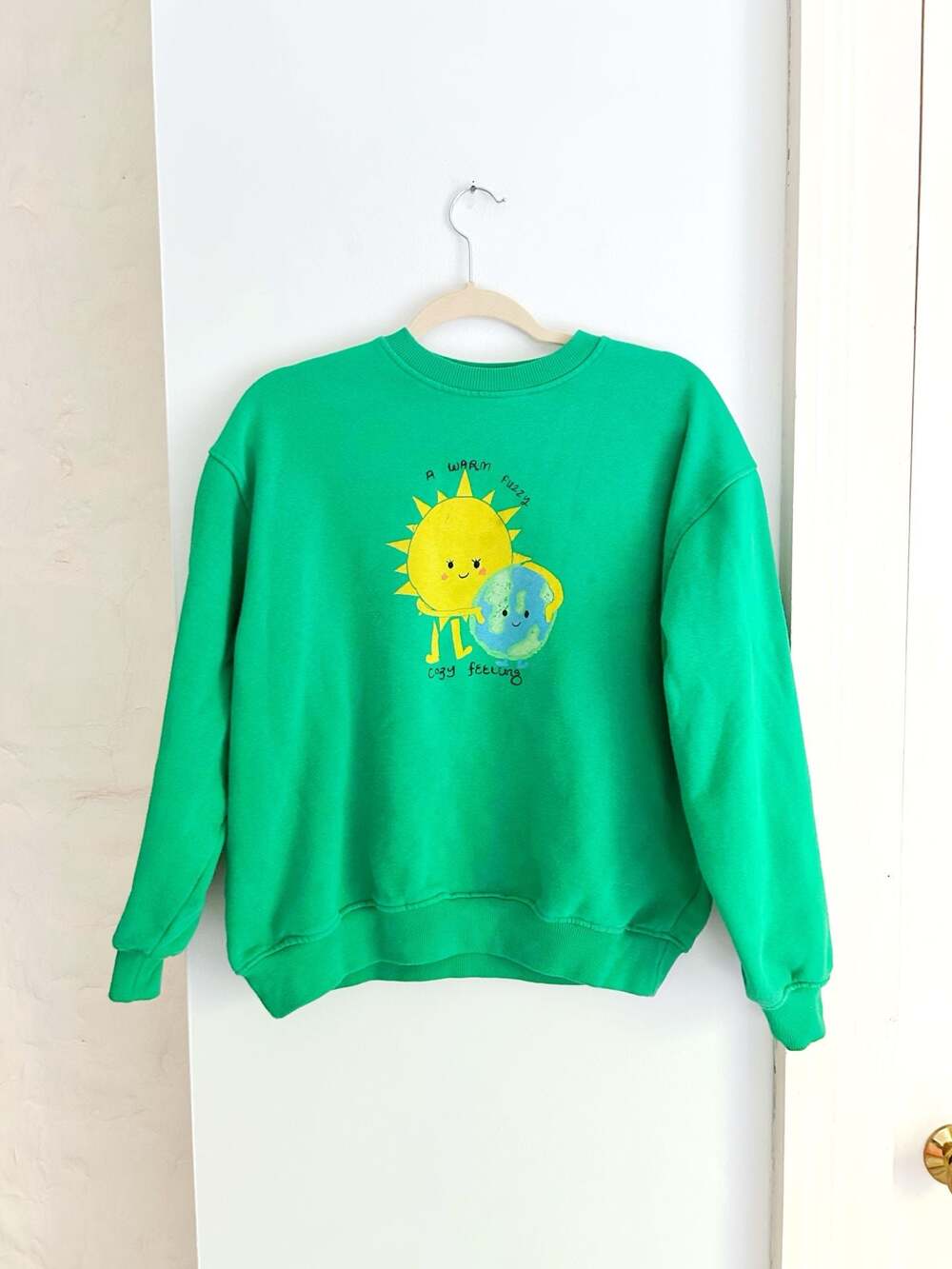 Cotton On A Warm Fuzzy Cozy Feeling Graphic Sweatshirt Green